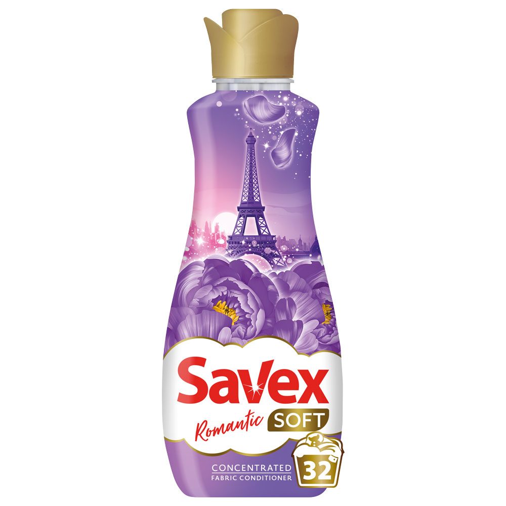 Balsam pentru Rufe, Savex Soft, 800 ml Concentrat Romantic 32 spalari