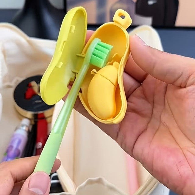 Capac Protector pentru Periuta de Dinti, Flippy, cu Recipient Pasta de Dinti, Portabil, cu Agatatoare, din Plastic 8.7
