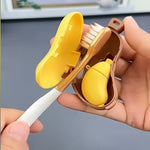 Capac Protector pentru Periuta de Dinti, Flippy, cu Recipient Pasta de Dinti, Portabil, cu Agatatoare, din Plastic 8.7