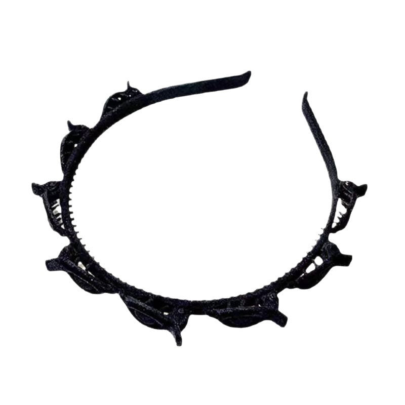 Bentita de Par pentru Femei, Flippy, Agrafa Stil Coreean, Accesoriu pentru Par cu Textura MultiStrat, 13 x 11.5 cm,