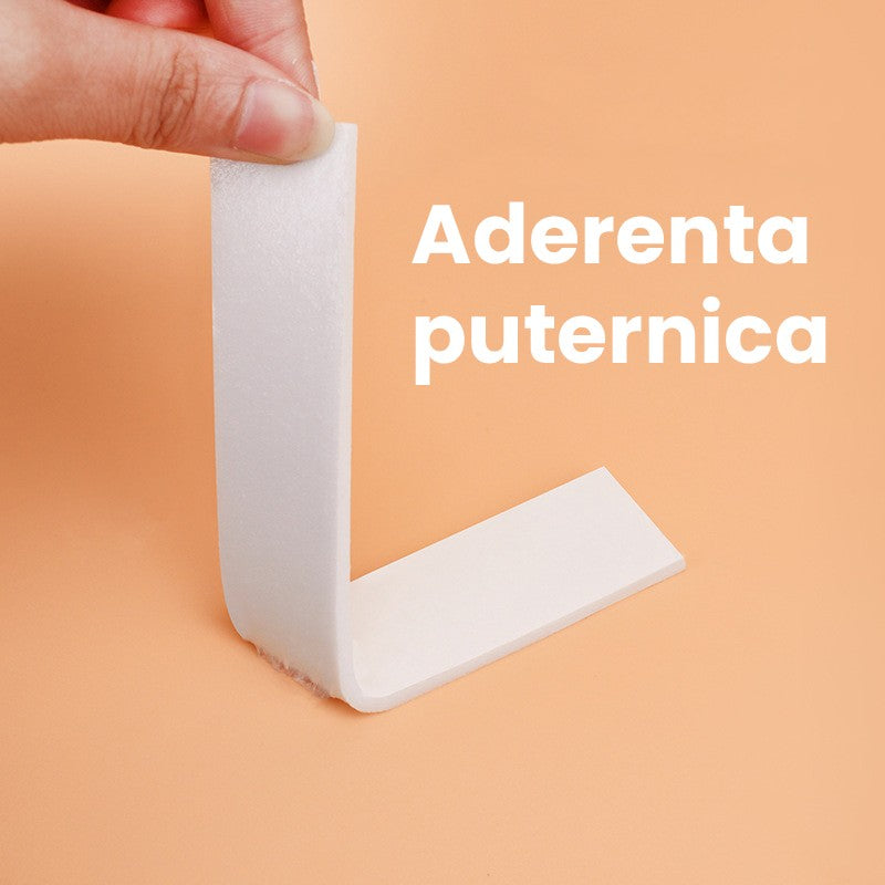 Banda Dubla Adeziva, Flippy, Banda Adeziva cu Burete, pentru Cadouri si Ambalaje, 3 m, Latime 2.5 cm, Alb