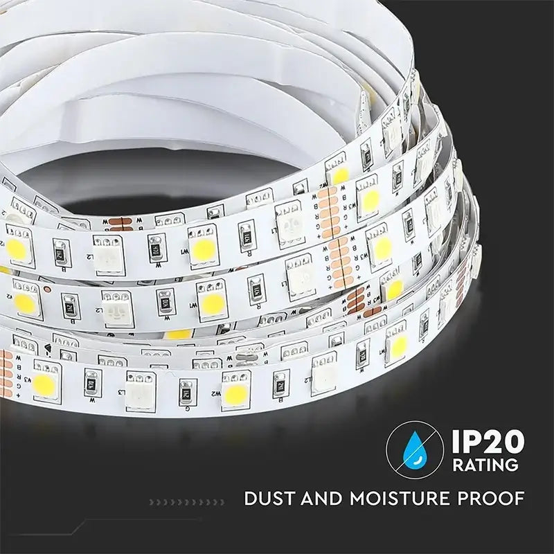 Banda LED SMD5050 60LED/m 357lm/m 8W/m RGB+W alb neutru IP20 5m V-TAC SKU-212552