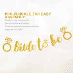 Banner Bride To Be, Flippy, Dimensiune 30x20 cm, Rola de Ata Inclusa, Tematica Nunta, Decoratiune Party, Auriu