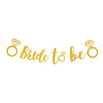 Banner Bride To Be, Flippy, Dimensiune 30x20 cm, Rola de Ata Inclusa, Tematica Nunta, Decoratiune Party, Auriu