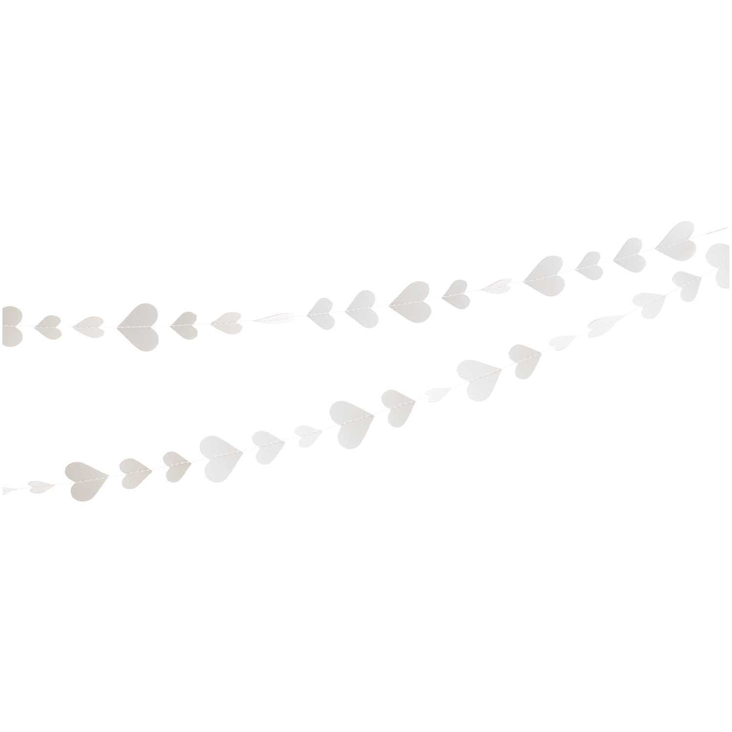 Banner cu Inimioare, Flippy, Tip Franjuri, 4 m, Rola de Ata Inclusa, Alb