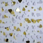 Banner cu Inimioare, Flippy, Tip Franjuri, 4 m, Rola de Ata Inclusa, Auriu/Alb