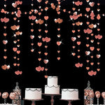 Banner cu Inimioare, Flippy, Tip Franjuri, 4 m, Rola de Ata Inclusa, Roz cu Sclipici