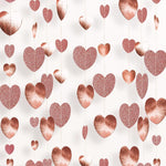 Banner cu Inimioare, Flippy, Tip Franjuri, 4 m, Rola de Ata Inclusa, Roz cu Sclipici