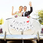 Banner Decorativ, Flippy, Model Just Married, Tematica Nunta, Alb-Negru