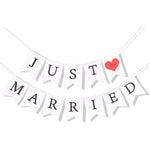 Banner Decorativ, Flippy, Model Just Married, Tematica Nunta, Alb-Negru
