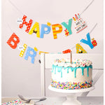 Banner Happy Birthday 100x200 cm, Flippy, Rola de Ata Inclusa, Tematica Aniversare, Multicolor