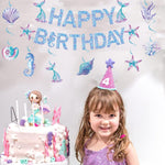 Banner Happy Birthday Sirena, Flippy, Colectia Mermaid, 17 Piese, Multicolor