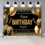 Banner Tip Fundal pentru Poze, Flippy, din Panza, 185 x 110 cm, Sfoara 6 m, Prindere in 4 Colturi, Happy Birthday to