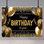 Banner Tip Fundal pentru Poze, Flippy, din Panza, 185 x 110 cm, Sfoara 6 m, Prindere in 4 Colturi, Happy Birthday to