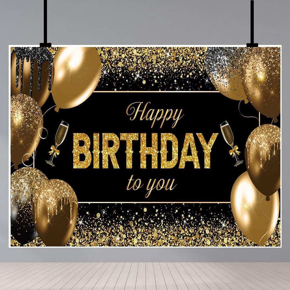 Banner Tip Fundal pentru Poze, Flippy, din Panza, 185 x 110 cm, Sfoara 6 m, Prindere in 4 Colturi, Happy Birthday to