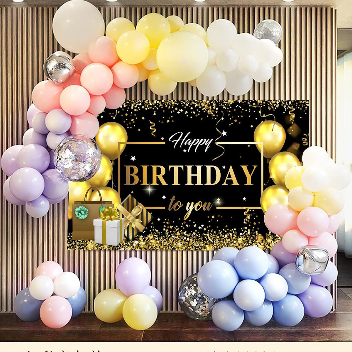 Banner Tip Fundal pentru Poze, Flippy, din Panza, Model Happy Birthday to You, 185 x 110 cm, Sfoara 6 m, Prindere in 4