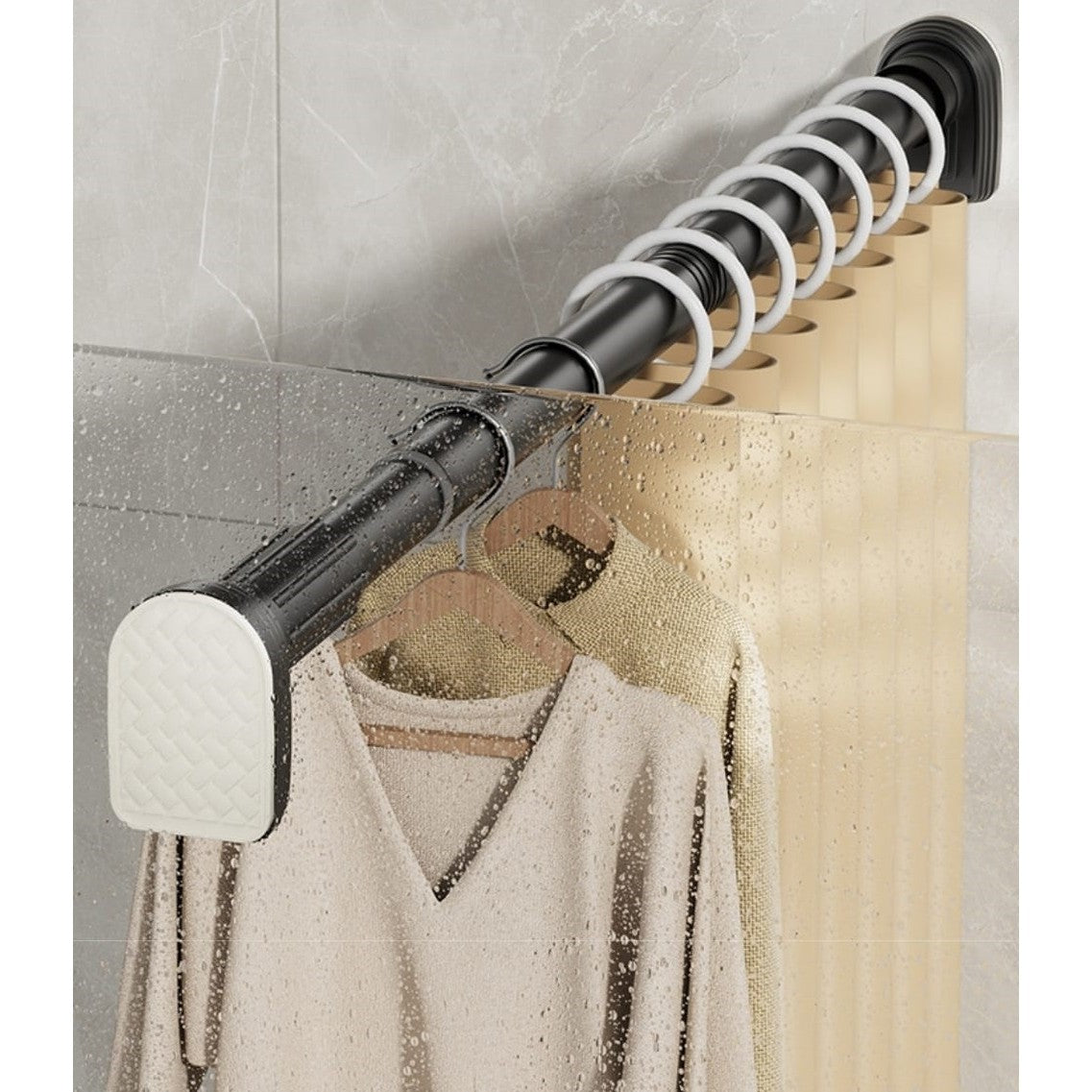 Bara Telescopica Multifunctionala, Flippy, din Otel Inoxidabil si ABS, Utilizare Universala, Extensie 220 - 240 cm,