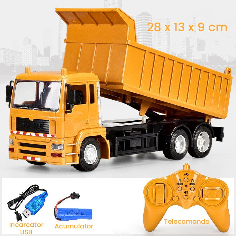 Camion Basculanta Jucarie pentru Copii, Flippy, Jucarie Camion Basculanta cu Telecomanda, Jucarie de Constructie,