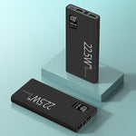 Baterie Externa Powerbank, Flippy, Ultra-Subtire cu Ecran Digital, Compatibilitate Universala, TYPE-C si USB x2, 10000