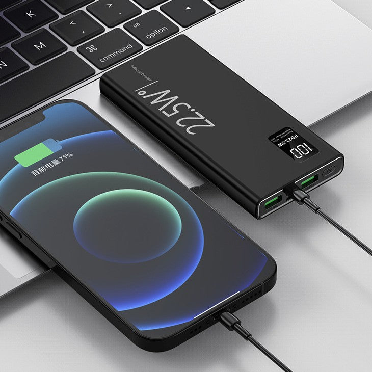 Baterie Externa Powerbank, Flippy, Ultra-Subtire cu Ecran Digital, Compatibilitate Universala, TYPE-C si USB x2, 10000
