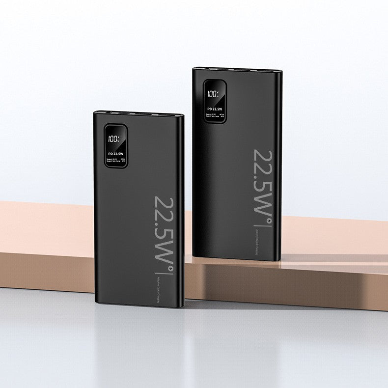 Baterie Externa Powerbank, Flippy, Ultra-Subtire cu Ecran Digital, Compatibilitate Universala, TYPE-C si USB x2, 10000