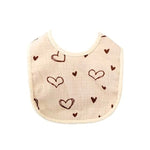 Baveta in Forma de U, Flippy, din Bumbac, pentru Copii 0-12 Luni, Rezistenta la Apa, cu Capse, Model cu Inimoare, 21x30