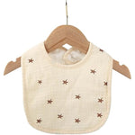 Baveta in Forma de U, Flippy, din Bumbac, pentru Copii 0-12 Luni, Rezistenta la Apa, cu Capse, Model cu Stelute, 21x30