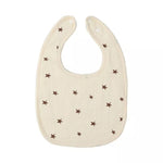 Baveta in Forma de U, Flippy, din Bumbac, pentru Copii 0-12 Luni, Rezistenta la Apa, cu Capse, Model cu Stelute, 21x30