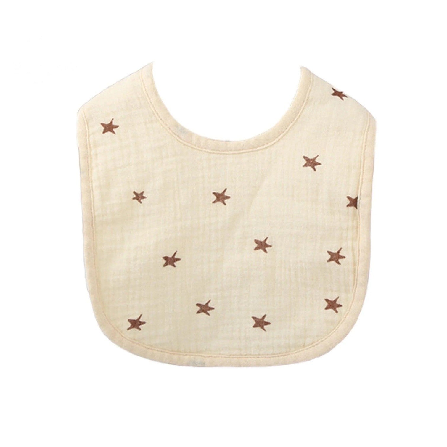 Baveta in Forma de U, Flippy, din Bumbac, pentru Copii 0-12 Luni, Rezistenta la Apa, cu Capse, Model cu Stelute, 21x30