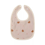 Baveta in Forma de U, Flippy, din Bumbac, pentru Copii 0-12 Luni, Rezistenta la Apa, cu Capse, Model cu Ursuleti, 21x30