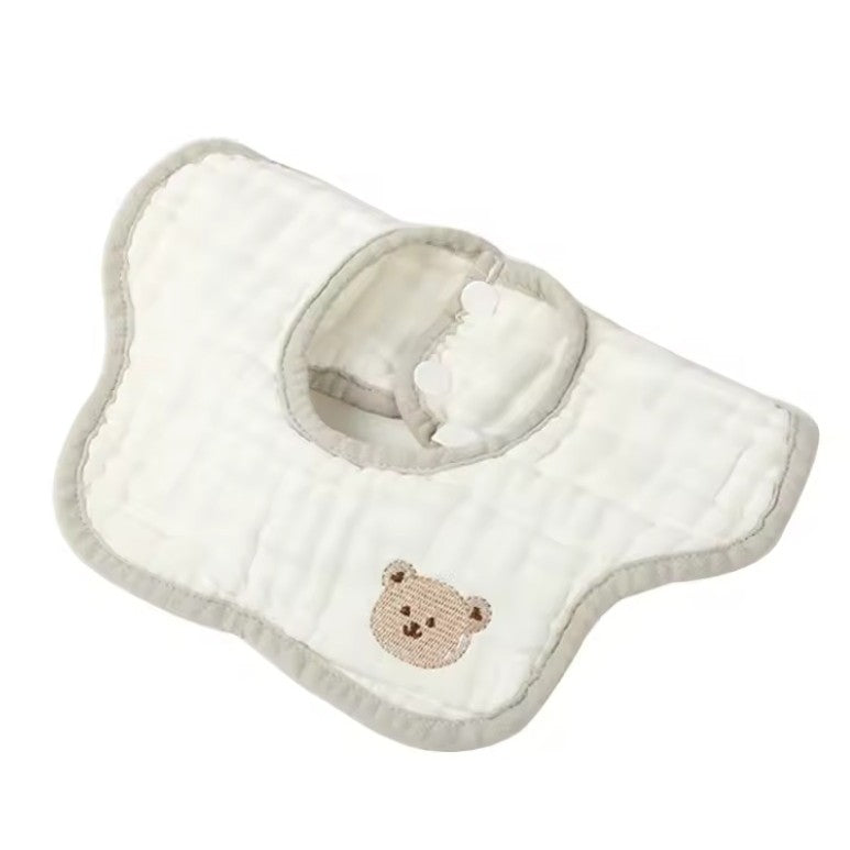 Baveta Tip Floare, Flippy, din Bumbac, pentru Copii 0-12 Luni, Rezistenta la apa, 8 Straturi, Model Tricotat cu