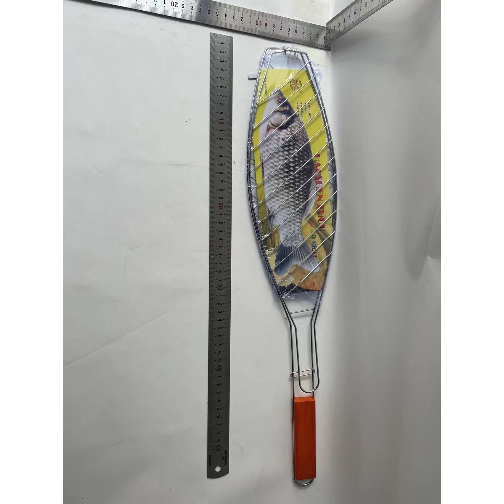 Gratar Grill Inox pentru Peste, Flippy, cu Maner, de Dimensiuni Reduse, Usor de Transportat si Depozitat, Argintiu,