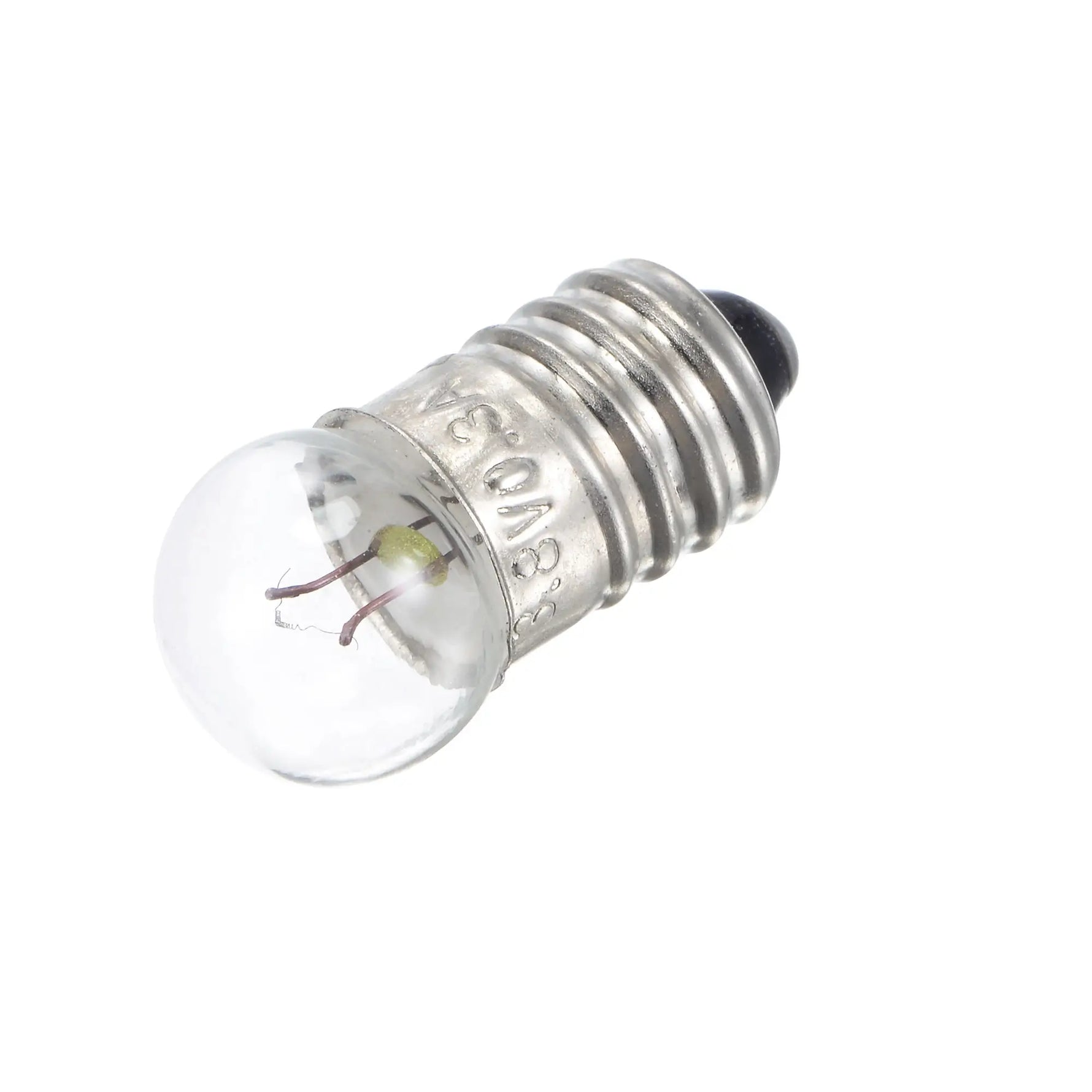 Bec lanterna cu filet E10 3.8V 300mA cu glob rotund