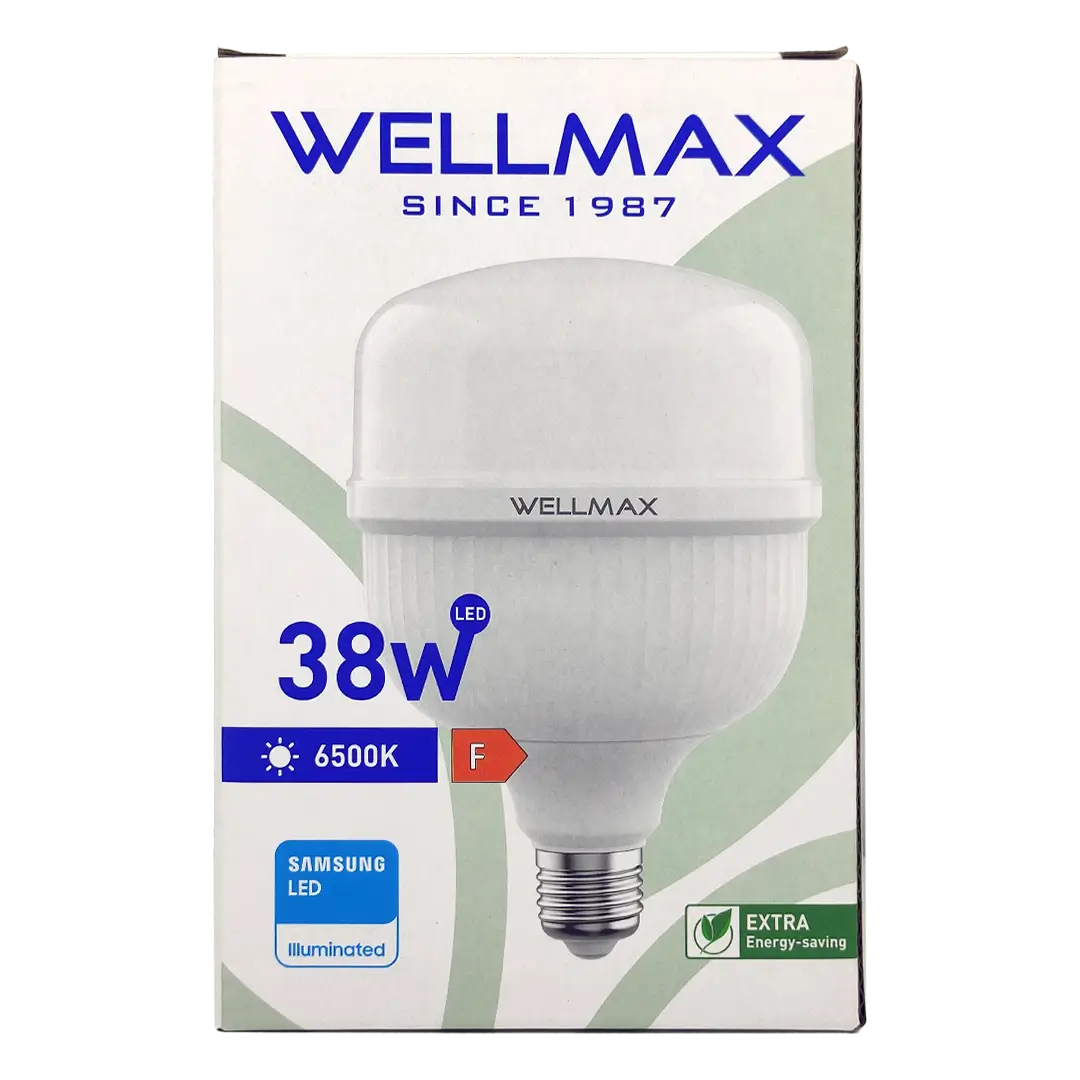 Bec LED cu chip SAMSUNG E27 T100 T-BULB 38W 4050lm 6500K Wellmax VE20706