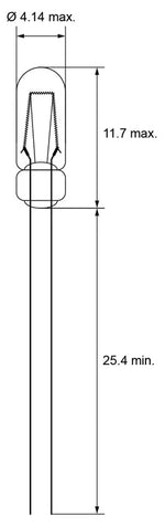 Bec miniatura T1 1/4 12VDC 0.9W 75mA incandescent alb cald 11.7x4.1x25.4mm Goobay