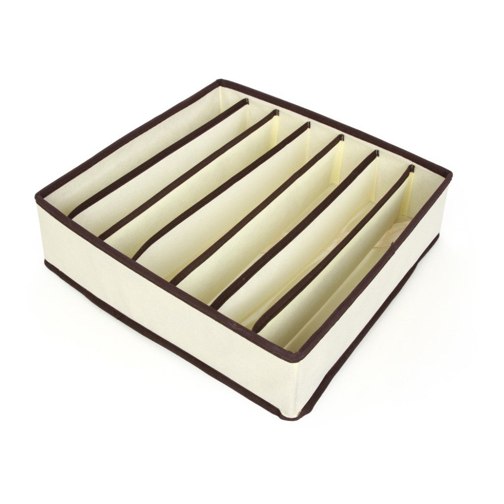 Cutie De Depozitare, Flippy, Pentru Lenjerie, Sosete Si Sutiene, Material Textil, 7 Compartimente, 32 x 32 x 10 cm,