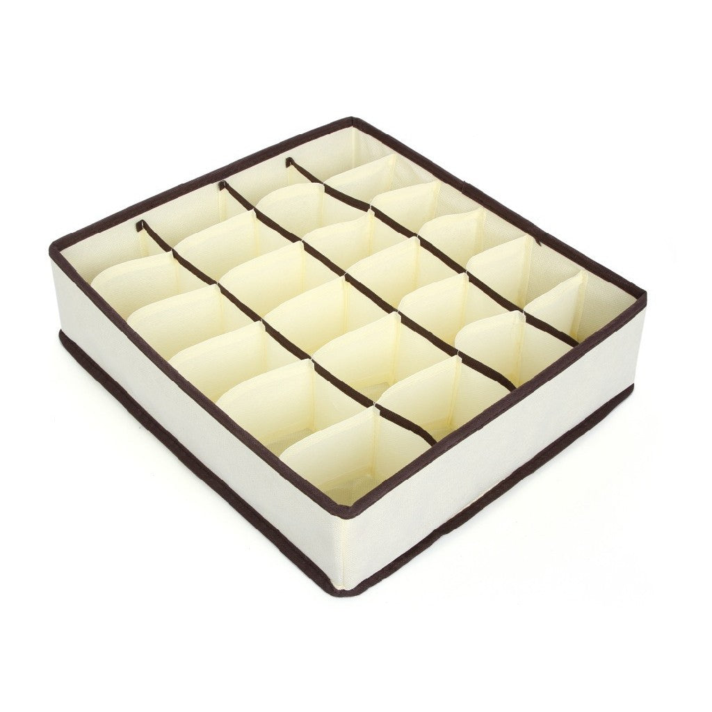 Cutie De Depozitare, Flippy, Pentru Lenjerie, Sosete Si Sutiene, Material Textil, 24 Compartimente, 32 x 32 x 10 cm,