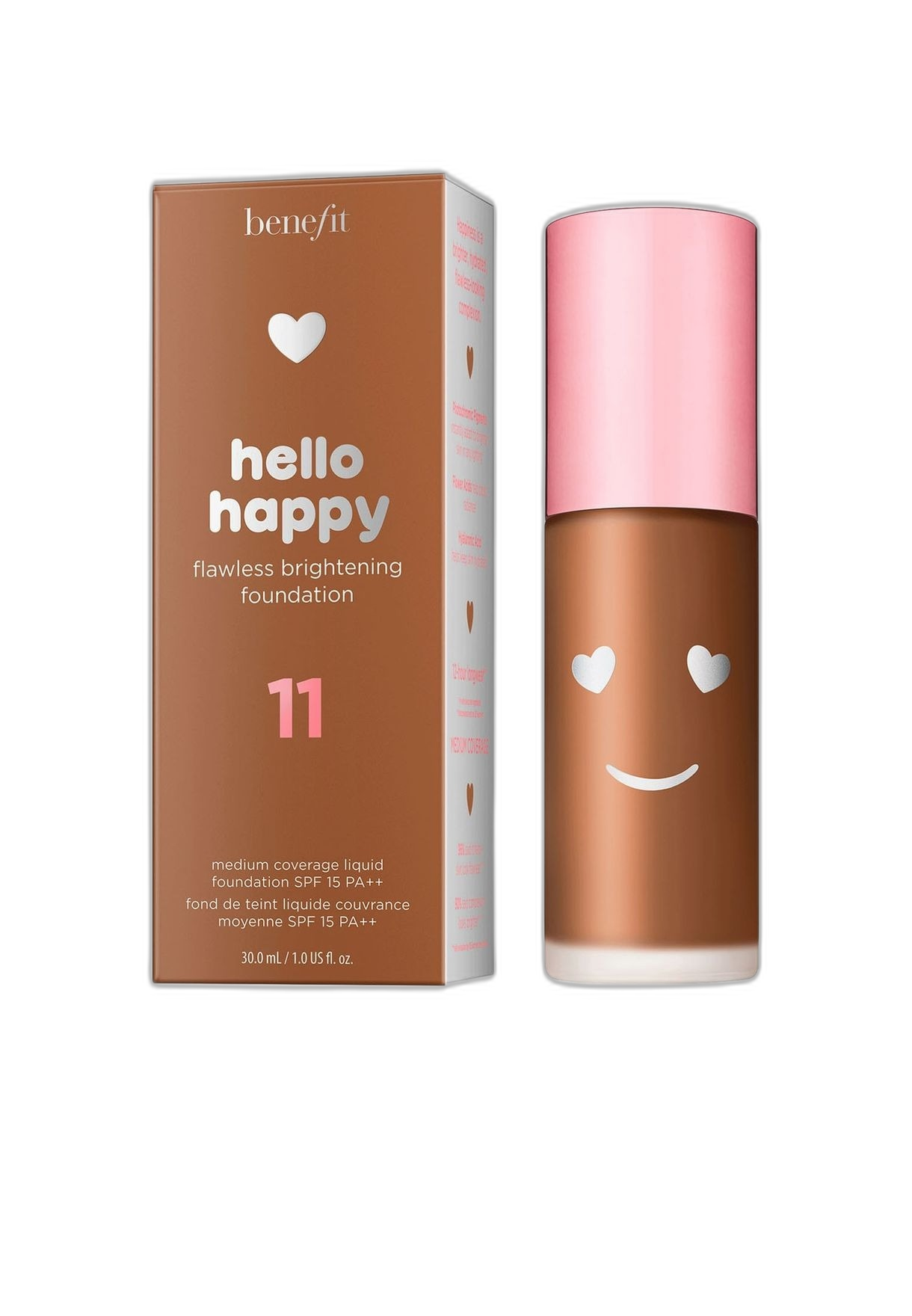 Benefit, Hello Happy, Iluminare, Fond de ten lichid, 11, Neutru întunecat, SPF 15, 30 ml - Olmarkt