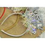 Bentita/cerc Mery Cristmas, culoare gri metalic cu beteala, marime standard, Flippy