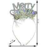 Bentita/cerc Mery Cristmas, culoare gri metalic cu beteala, marime standard, Flippy