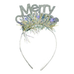 Bentita/cerc Mery Cristmas, culoare gri metalic cu beteala, marime standard, Flippy