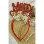 Bentita/cerc Mery Cristmas, culoare rosu cu sclipici, marime standard, Flippy