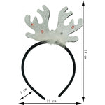 Bentita/cerc ren de Craciun, culoare negru cu gri metalic, marime standard, Flippy