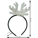 Bentita/cerc ren de Craciun, culoare negru cu gri metalic, marime standard, Flippy