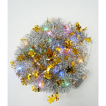 Beteala Craciun cu LED, Aurie, model cu fulgi de nea, 2 m x 5 cm, PVC, Sir, Artificiala, Flippy