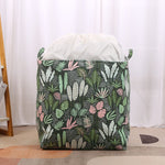 Cutie de Depozitare Pliabila, Flippy, Impermeabila, cu Snur, Capacitate 100 L, cu Manere, 50x50x40cm, Model Frunze,