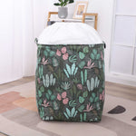 Cutie de Depozitare Pliabila, Flippy, Impermeabila, cu Snur, Capacitate 100 L, cu Manere, 50x50x40cm, Model Frunze,