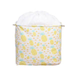 Cutie de Depozitare Pliabila, Flippy, Impermeabila, cu Snur, Capacitate 100 L, cu Manere, 50x50x40cm, Model Ananas,