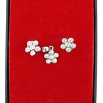 Set Bijuterii Dama Argint 925, Jolie, Cercei cu Pandativ, Model Floricele Rotunde cu Pietre Albe, 1.69 g, Argintiu