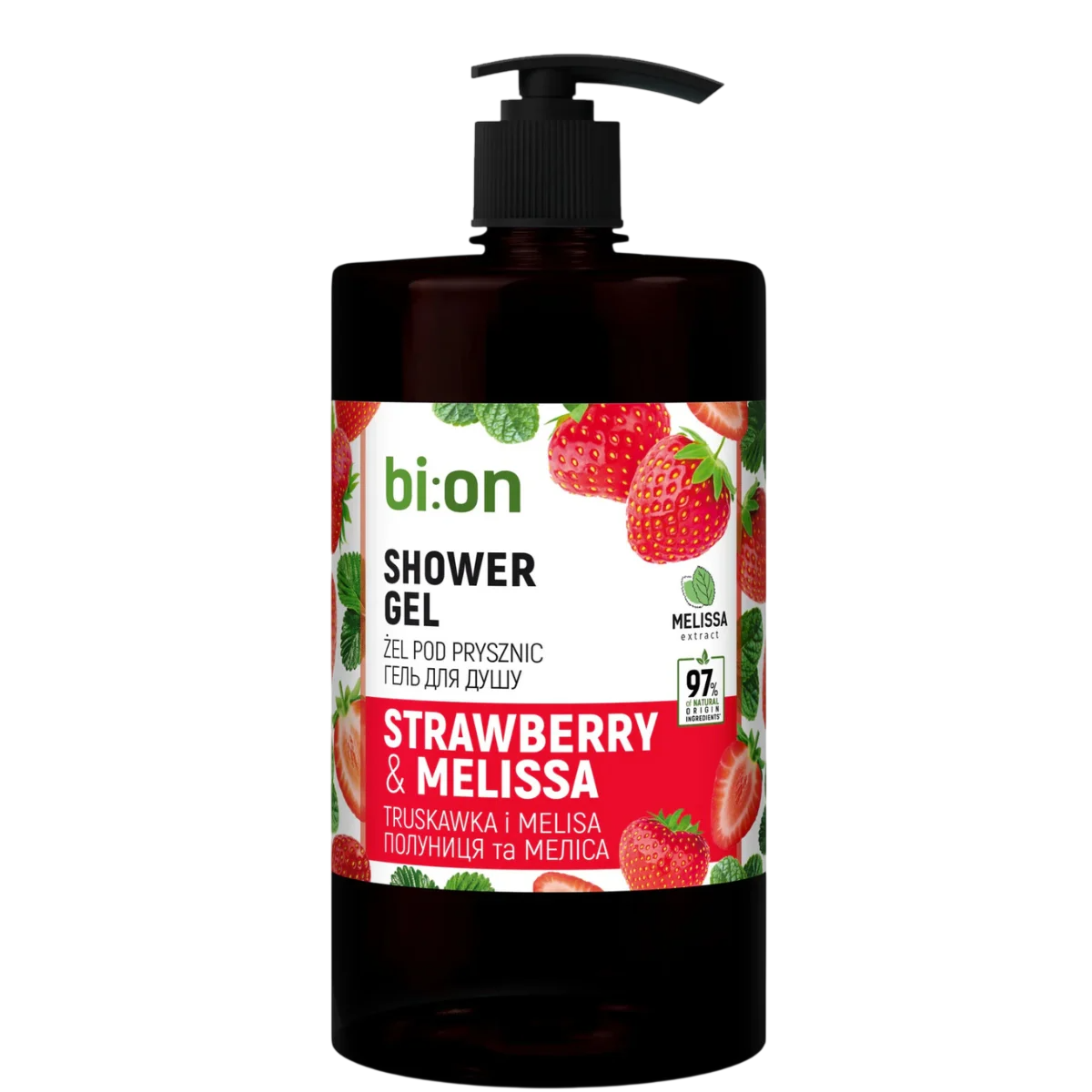 Bio Naturell, Bio Naturell, Strawberry & Melisa, Gel de duș, Pentru toate tipurile de piele, 946 ml